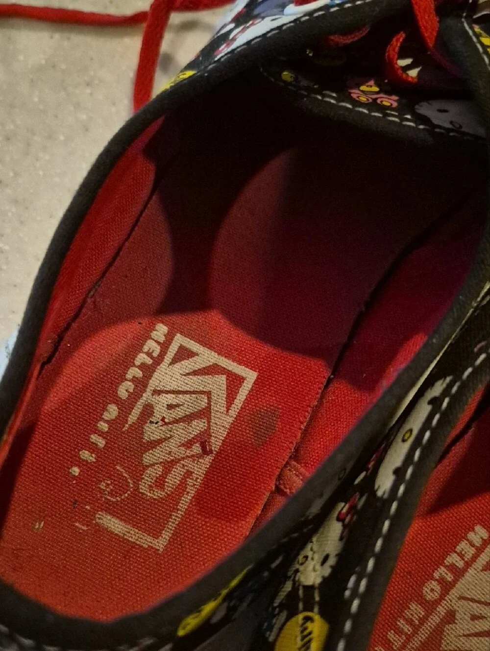 Vans Black & Red Hello Kitty Print Low Top Sneakers - Picture 6 of 8